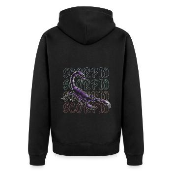 Scorpio zodiac sign November characteristics - Unisex Premium Organic Zip Hoodie - black - Back - Nico (187cm)