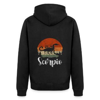 Zodiac sign Scorpio Stars - Unisex Premium Organic Zip Hoodie - black - Back - Nico (187cm)