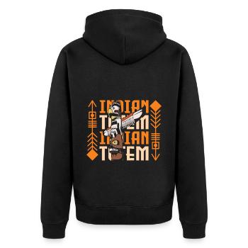 Native American Native American Feather Jewelry - Unisex Premium Organic Zip Hoodie - black - Back - Nico (187cm)