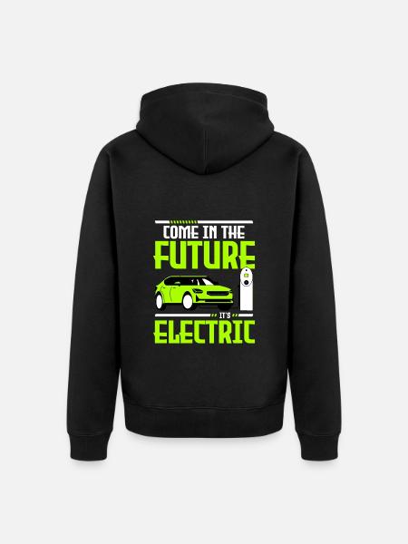Electromobility Car Climate change - Unisex Premium Organic Zip Hoodie - black