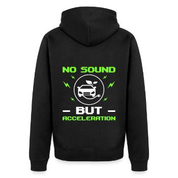 Elektromobilität Auto Umwelt Klima - Unisex Premium Bio Zip Hoodie - Schwarz - Hinten - Nico (187cm)
