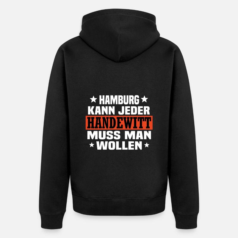 Handewitt - Unisex Premium Bio Zip Hoodie - Schwarz