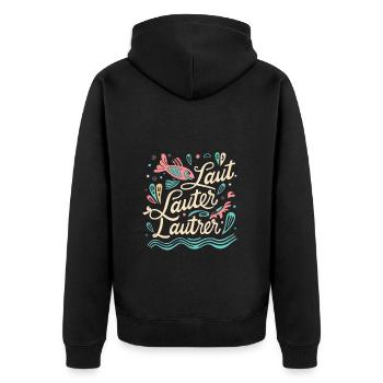 Kaiserslautern Fan - Unisex Premium Bio Zip Hoodie - Schwarz - Hinten - Nico (187cm)