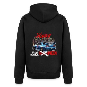 Jdm Halloween edition / Tuning Mechanic Costume - Unisex Premium Organic Zip Hoodie - black - Back - Nico (187cm)