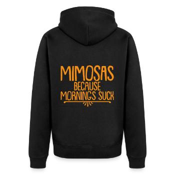 Mimosas Parce Que Les Matins Sont Nuls 4 - Veste à capuche bio Premium Unisexe - noir - Dos - Nico (187cm)