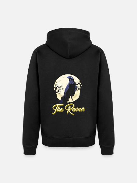 Crow Odin Flying - Unisex Premium Organic Zip Hoodie - black