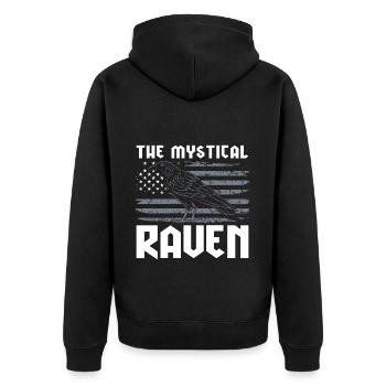 Crow Raven Black - Unisex Premium Organic Zip Hoodie - black - Back - Nico (187cm)