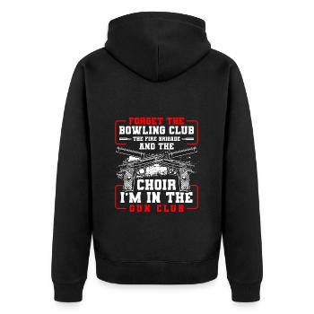 Gun Club Ammunition Fun - Unisex Premium Organic Zip Hoodie - black - Back - Nico (187cm)
