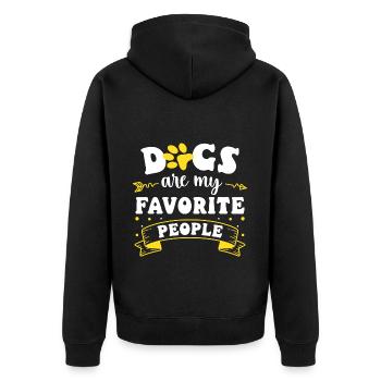 Dog Animal Love Dog School Animal Lover - Unisex Premium Organic Zip Hoodie - black - Back - Nico (187cm)