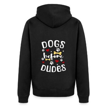Hundeliebhaber Hundehalter Frauchen - Unisex Premium Bio Zip Hoodie - Schwarz - Hinten - Nico (187cm)