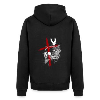 Style Tattoo-Style Cool Horror - Unisex Premium Bio Zip Hoodie - Schwarz - Hinten - Nico (187cm)