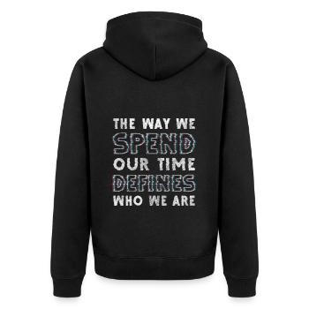 Hourglass Lifetime Art Countdown - Unisex Premium Organic Zip Hoodie - black - Back - Nico (187cm)