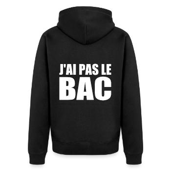 j'ai pas le bac - Veste à capuche bio Premium Unisexe - noir - Dos - Nico (187cm)