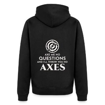Axt Werfen Axt Werfer Holzfäller Vintage Lustig - Unisex Premium Bio Zip Hoodie - Schwarz - Hinten - Nico (187cm)