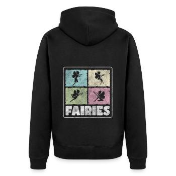 Elfe Märchen Prinzessin Zauberstab - Unisex Premium Bio Zip Hoodie - Schwarz - Hinten - Nico (187cm)