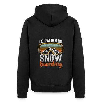 Schnee Urlaub Berg Freestyle - Unisex Premium Bio Zip Hoodie - Schwarz - Hinten - Nico (187cm)