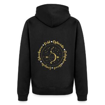 Horoscope Étoile de Novembre - Veste à capuche bio Premium Unisexe - noir - Dos - Nico (187cm)