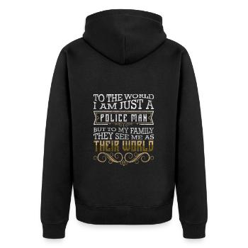 Policewoman Stop Sheriff Chase - Unisex Premium Organic Zip Hoodie - black - Back - Nico (187cm)