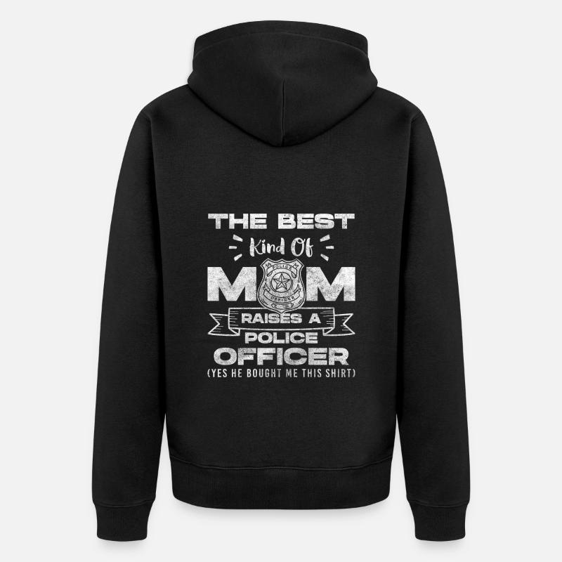 Polizei Stop Uniform Sirene - Unisex Premium Bio Zip Hoodie - Schwarz