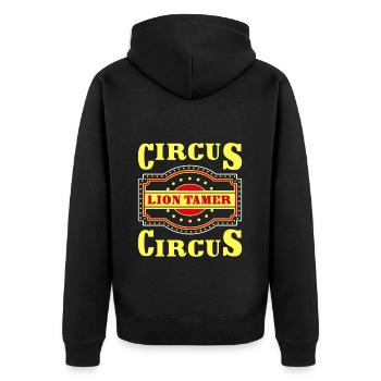 Circus Tent Ringmaster Performers - Unisex Premium Organic Zip Hoodie - black - Back - Nico (187cm)