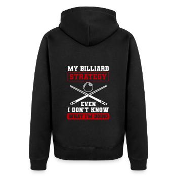 Billiard Training Cue Billardkugeln - Unisex Premium Bio Zip Hoodie - Schwarz - Hinten - Nico (187cm)