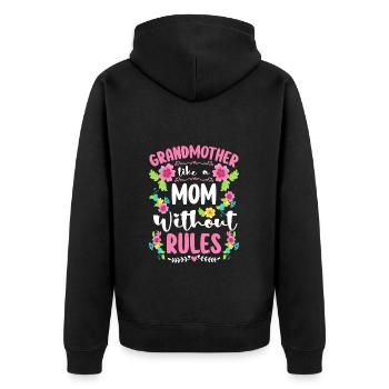 Grand-père grand-mère bébé - Veste à capuche bio Premium Unisexe - noir - Dos - Nico (187cm)