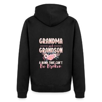 Grands-parents, petits-enfants, famille, personne préférée - Veste à capuche bio Premium Unisexe - noir - Dos - Nico (187cm)