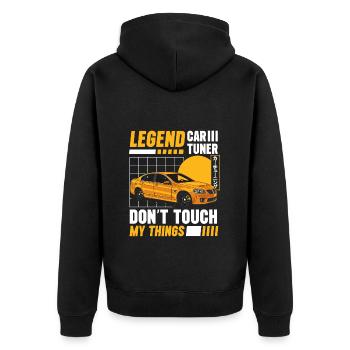 Tuner Leistung Schrauber Werkstatt - Unisex Premium Bio Zip Hoodie - Schwarz - Hinten - Nico (187cm)