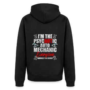 Car Craftsman Mechanic - Unisex Premium Organic Zip Hoodie - black - Back - Nico (187cm)