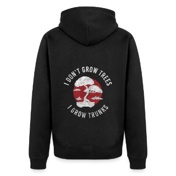 Japan Kunst Entspannung Pflanze - Unisex Premium Bio Zip Hoodie - Schwarz - Hinten - Nico (187cm)