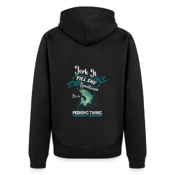 Pêcheur Petri Heil Pike - Veste à capuche bio Premium Unisexe - noir - Dos - Nico (187cm)