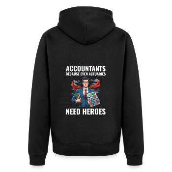 Accountant Accounting Bookkeeping Finance Funny - Unisex Premium Organic Zip Hoodie - black - Back - Nico (187cm)