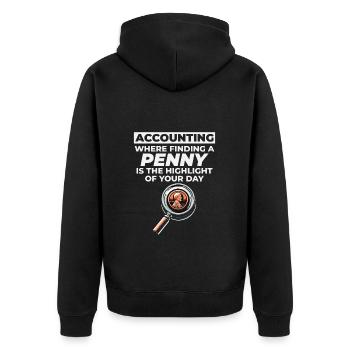Buchhalter Buchhaltung Buchhaltung Finanzen Lustig - Unisex Premium Bio Zip Hoodie - Schwarz - Hinten - Nico (187cm)