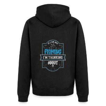 Pêcheur, Pêcheur, Canne à pêche, Carpe - Veste à capuche bio Premium Unisexe - noir - Dos - Nico (187cm)