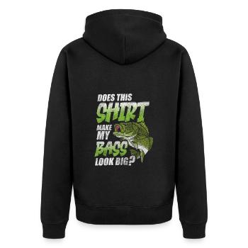 Angler Perch Leisure - Unisex Premium Organic Zip Hoodie - black - Back - Nico (187cm)