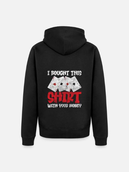 Player Casino Poker Skat - Unisex Premium Organic Zip Hoodie - black