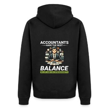 Accountant Accounting Bookkeeping Finance Funny - Unisex Premium Organic Zip Hoodie - black - Back - Nico (187cm)