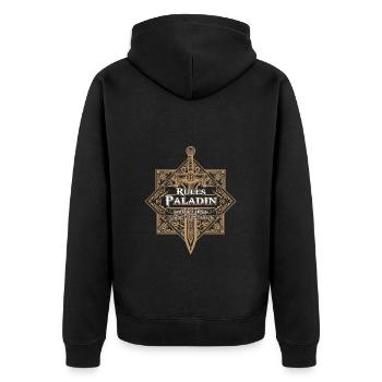 RPG-Spielregeln Paladin - Unisex Premium Bio Zip Hoodie - Schwarz - Hinten - Nico (187cm)