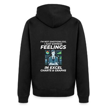 Buchhalter Buchhaltung Buchhaltung Finanzen Lustig - Unisex Premium Bio Zip Hoodie - Schwarz - Hinten - Nico (187cm)