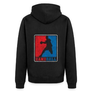 Handball, Sport, Équipe, But - Veste à capuche bio Premium Unisexe - noir - Dos - Nico (187cm)