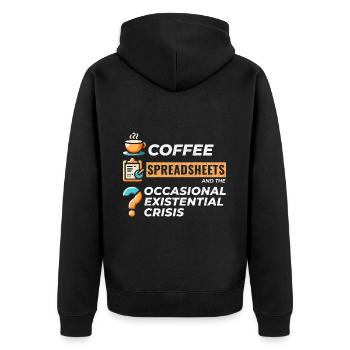 Comptable Tenue de livres Café Feuilles de calcul Drôle - Veste à capuche bio Premium Unisexe - noir - Dos - Nico (187cm)