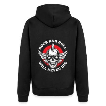Rocker Hard Rocker Guitar - Unisex Premium Organic Zip Hoodie - black - Back - Nico (187cm)