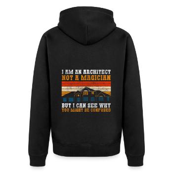 Engineer Profession House Construction - Unisex Premium Organic Zip Hoodie - black - Back - Nico (187cm)