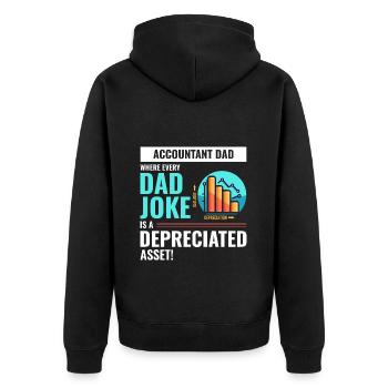 Buchhalter Papa Witz abgeschriebener Vermögenswert Vatertag - Unisex Premium Bio Zip Hoodie - Schwarz - Hinten - Nico (187cm)