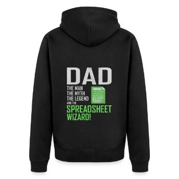 Buchhalter Papa Buchhaltung Finanzen Finanzen Lustig - Unisex Premium Bio Zip Hoodie - Schwarz - Hinten - Nico (187cm)