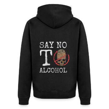 Alkoholfrei Alkoholiker Trinken Neustart - Unisex Premium Bio Zip Hoodie - Schwarz - Hinten - Nico (187cm)