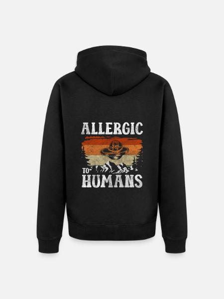 Aliens Universe Earthling Astronaut - Unisex Premium Organic Zip Hoodie - black