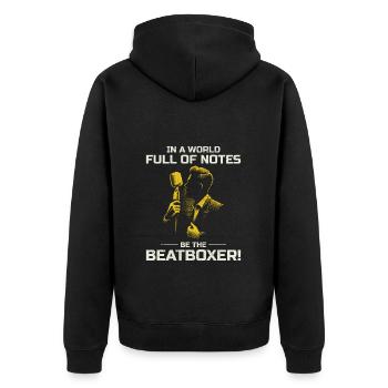 Beatboxing Humorous Music Art Culture Musical - Unisex Premium Organic Zip Hoodie - black - Back - Nico (187cm)