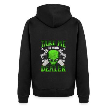 Aliens Earth science fiction - Unisex Premium Organic Zip Hoodie - black - Back - Nico (187cm)