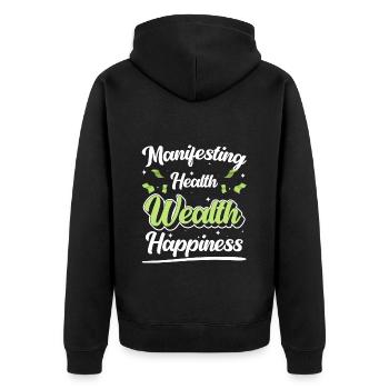 Money Finance Entrepreneur - Unisex Premium Organic Zip Hoodie - black - Back - Nico (187cm)